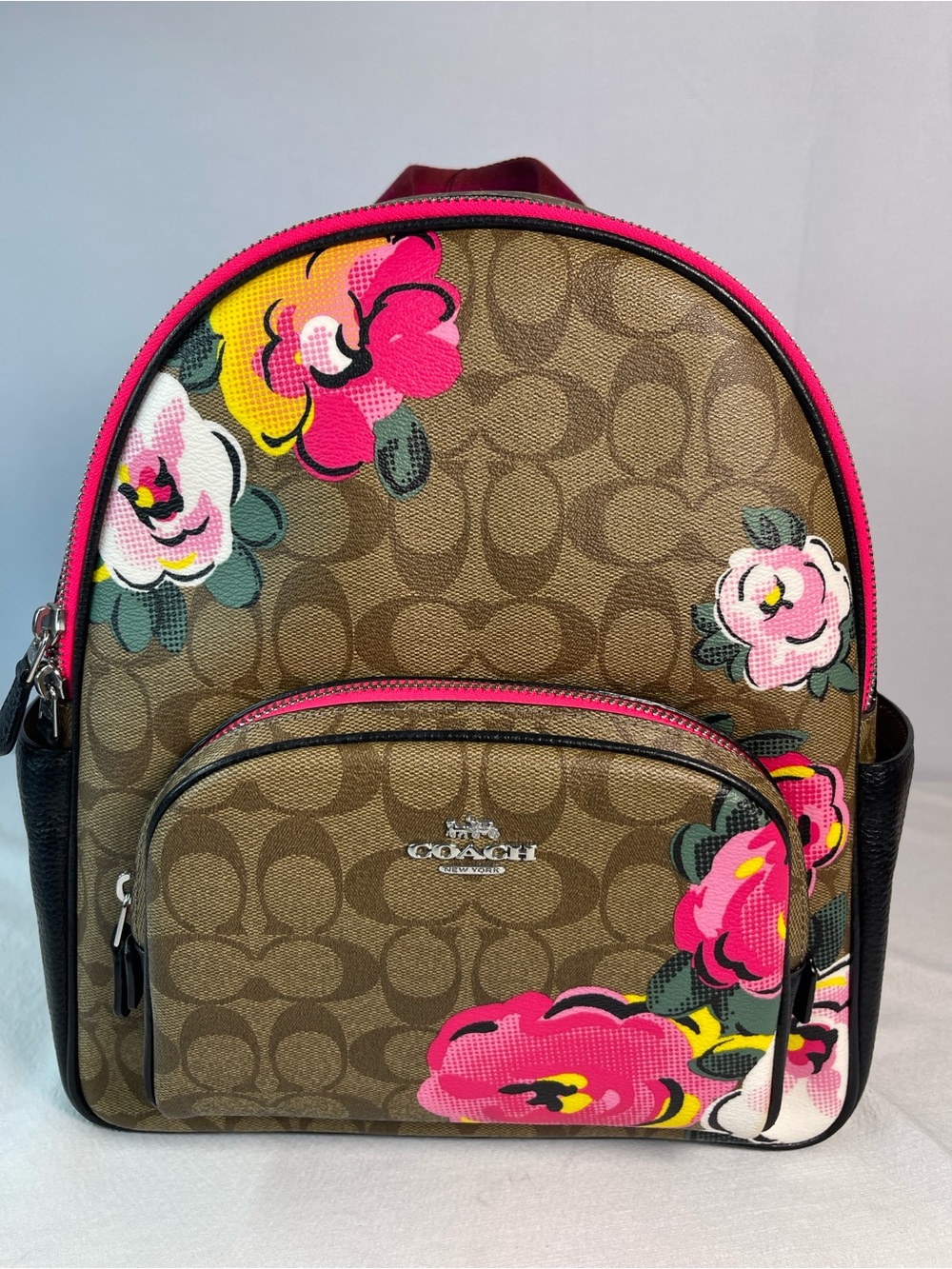Coach E2121-C5681 Court Backpack Vintage Rose Signature Canvas